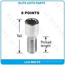 Pernos del perno del sintonizador de 8 puntos para la rueda del coche